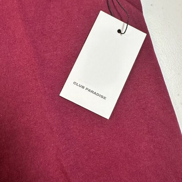NWT Club Paradise Unisex Maroon Tee Shirt Logo Printed Hip Hop Music - Size XL - Picture 6 of 7